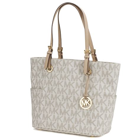 michael kors tasche tote vanilla henkel schwarz|michael kors go bag.